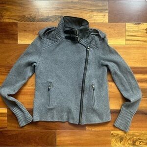 Ann Taylor Asymmetrical Zip-Up Sweater Shirt